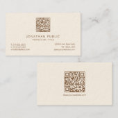 Elegante Eenvoudige Sjabloon Luxe Signature Cream  Visitekaartje (Voorkant / Achterkant)