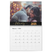 Elegante eenvoudige speelse script familie foto's kalender (Feb 2026)