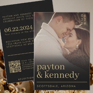 Elegante eenvoudige stijlvolle chique moderne QR-c Kaart