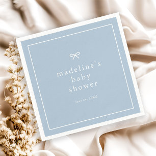 Elegante Eenvoudige Stofblauwe Jongens Baby Shower Servet