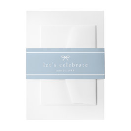 Elegante Eenvoudige Stofblauwe Jongens Baby Shower Uitnodigingen Wikkel