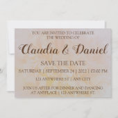 Elegante eenvoudige stoffige pioen bloemige save t save the date (Voorkant)