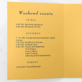 Elegante Eenvoudige Straal Bloem met Monogram Huwe Drieluik Programma (Binnenzijde eerst)