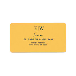 Elegante Eenvoudige Straal Bloem met Monogram Huwe Etiket