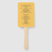 Elegante Eenvoudige Straal Bloem met Monogram Huwe Handwaaier (Achterkant)