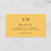 Elegante Eenvoudige Straal Bloem met Monogram Huwe Informatiekaartje (Voorkant)