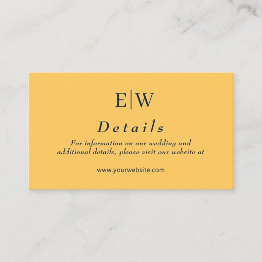 Elegante Eenvoudige Straal Bloem met Monogram Huwe Informatiekaartje (Voorkant)