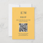 Elegante Eenvoudige Straal Bloem met Monogram Huwe RSVP Kaartje (Voorkant)
