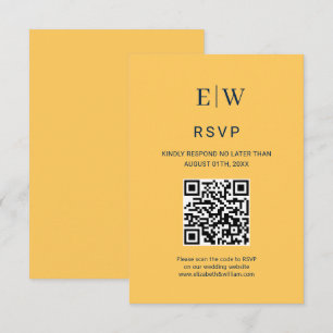 Elegante Eenvoudige Straal Bloem met Monogram Huwe RSVP Kaartje