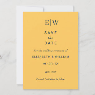 Elegante Eenvoudige Straal Bloem met Monogram Huwe Save The Date