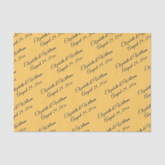 Elegante Eenvoudige Straal Bloem met Monogram Huwe Tissuepapier (Voorkant)