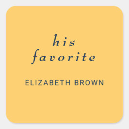 Elegante Eenvoudige Straal Bloem met Monogram Huwe Vierkante Sticker