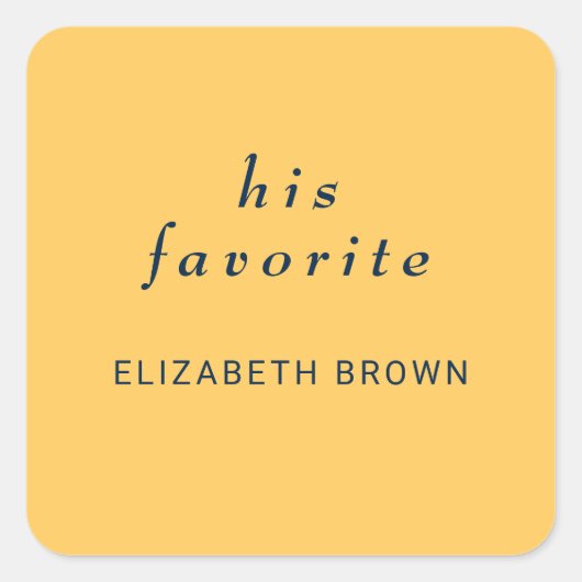 Elegante Eenvoudige Straal Bloem met Monogram Huwe Vierkante Sticker (Voorkant)