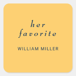 Elegante Eenvoudige Straal Bloem met Monogram Huwe Vierkante Sticker