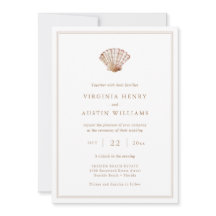 Elegante eenvoudige strandtrouwuitnodiging