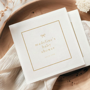 Elegante Eenvoudige Strik Geslacht Neutrale Baby S Folie Servetten