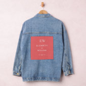 Elegante Eenvoudige Sunset Koraal met Monogram Huw Denim Jacket (Hangar)