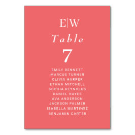 Elegante Eenvoudige Sunset Koraal met Monogram Huw Kaart