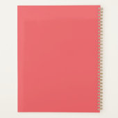 Elegante Eenvoudige Sunset Koraal met Monogram Huw Planner (Achterkant)