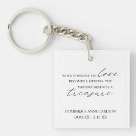 Elegante eenvoudige sympathie foto rouwmonument sleutelhanger