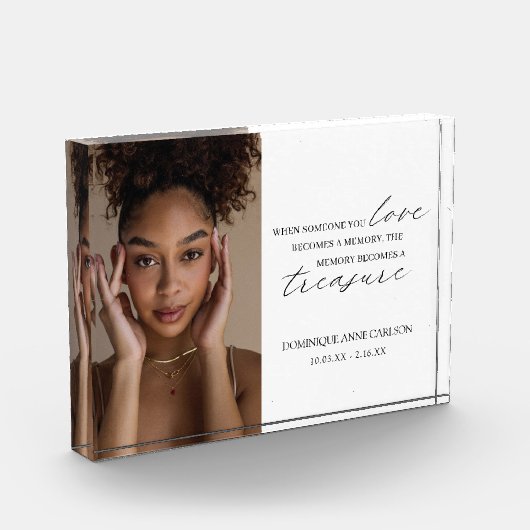 Elegante eenvoudige sympathie rouwgedenkteken fotoblokken (Links)