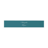 Elegante Eenvoudige Teal Script Huwelijk Uitnodigingen Wikkel (Vlak)
