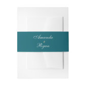 Elegante Eenvoudige Teal Script Huwelijk Uitnodigingen Wikkel (Voorkant Voorbeeld)
