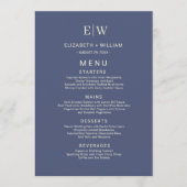 Elegante Eenvoudige Toekomst Dusk met Monogram Tro Menu (Voorkant)