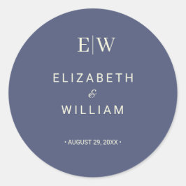 Elegante Eenvoudige Toekomst Dusk met Monogram Tro Ronde Sticker