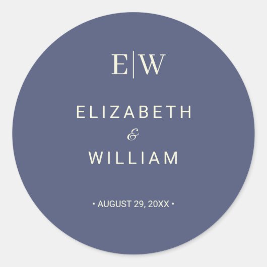 Elegante Eenvoudige Toekomst Dusk met Monogram Tro Ronde Sticker (Voorkant)