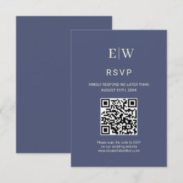 Elegante Eenvoudige Toekomst Dusk met Monogram Tro RSVP Kaartje