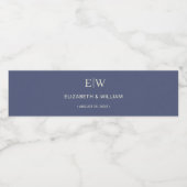 Elegante Eenvoudige Toekomst Dusk met Monogram Tro Waterfles Etiket (Enkel label)