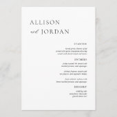 Elegante eenvoudige trouw diner feest menu's (Voorkant)