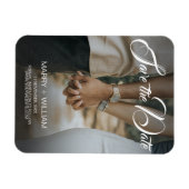 Elegante eenvoudige trouwfoto's slaan de datum op magneet (Horizontaal)