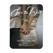 Elegante eenvoudige trouwfoto's slaan de datum op magneet (Verticaal)