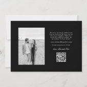 Elegante eenvoudige twee foto zwart-wit save the date (Achterkant)