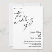 Elegante Eenvoudige Typografie De Bruiloft Van Kaart (Voorkant)