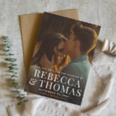 Elegante Eenvoudige Typografie Foto Bruiloft Save The Date