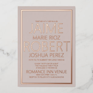 ELEGANTE & EENVOUDIGE Typografie Gedempte Tannine Folie Uitnodiging