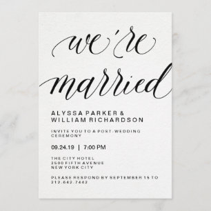 Elegante Eenvoudige Typografie Post Trouwceremonie Kaart