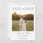 Elegante eenvoudige typografie script foto bruilof save the date (Voorkant)