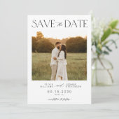 Elegante eenvoudige typografie script foto bruilof save the date (Staand voorkant)