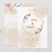 Elegante eenvoudige uitnodiging (Voorkant / Achterkant)