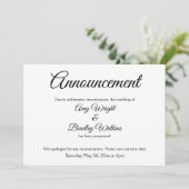 Elegante, eenvoudige uitnodiging voor uitgestelde  (Staand voorkant)