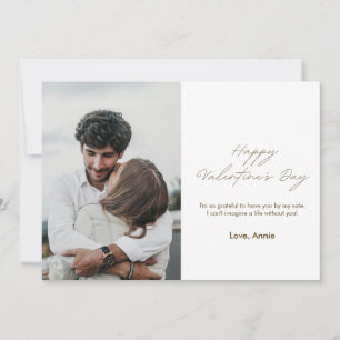Elegante Eenvoudige Valentijnsdag Fotokaart Feestdagenkaart