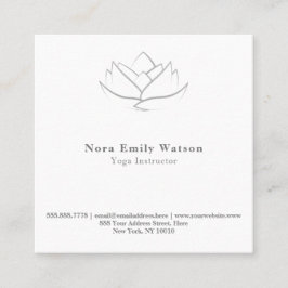 Elegante Eenvoudige Vierkante Witte en Grijze Lotu Vierkante Visitekaartje