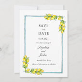 Elegante eenvoudige Vintage Citroenen save the dat Save The Date (Voorkant)