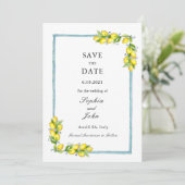 Elegante eenvoudige Vintage Citroenen save the dat Save The Date (Staand voorkant)