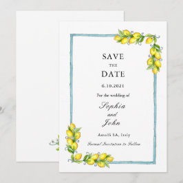 Elegante eenvoudige Vintage Citroenen save the dat Save The Date
