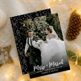 Elegante eenvoudige vrolijke en getrouwde Passen g Feestdagenkaart